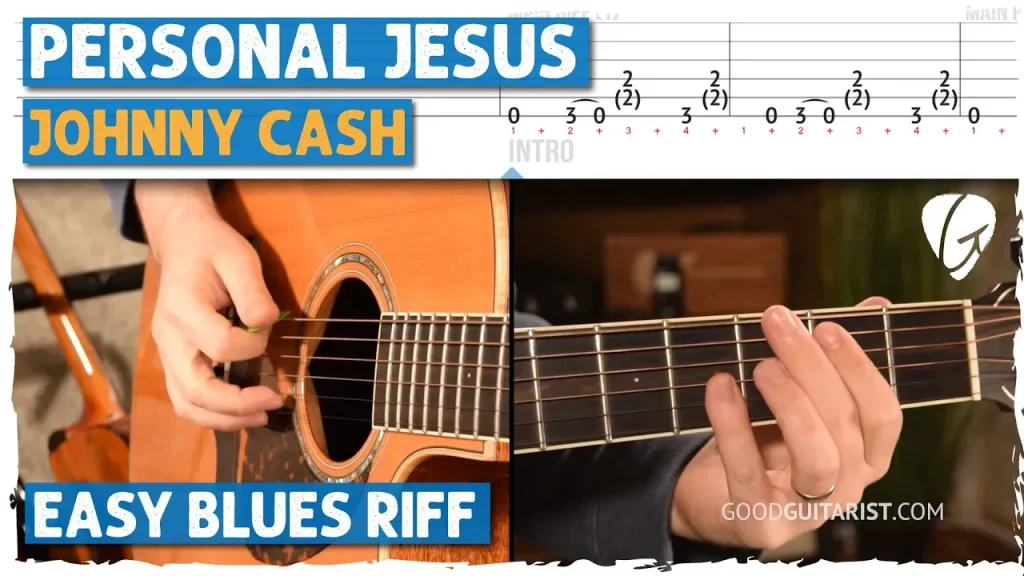 Personal Jesus Guitar Tutorial – Johnny Cash Version (Simple Rhythm + Riff)