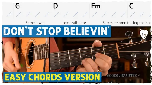 Don’t Stop Believin’ Guitar Tutorial – Journey (Easy Acoustic Version)