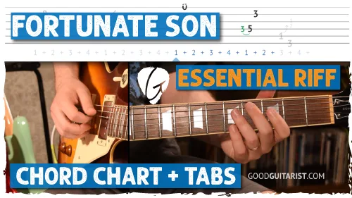 Fortunate Son Guitar Tutorial – CCR (Easy Riff + Chords)