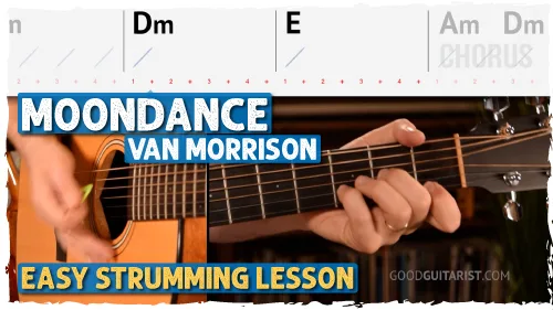 Moondance Guitar Tutorial | Easy Strumming Version