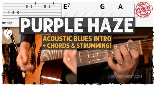 Purple Haze (Acoustic) Guitar Tutorial | Jimi Hendrix Strummer Version