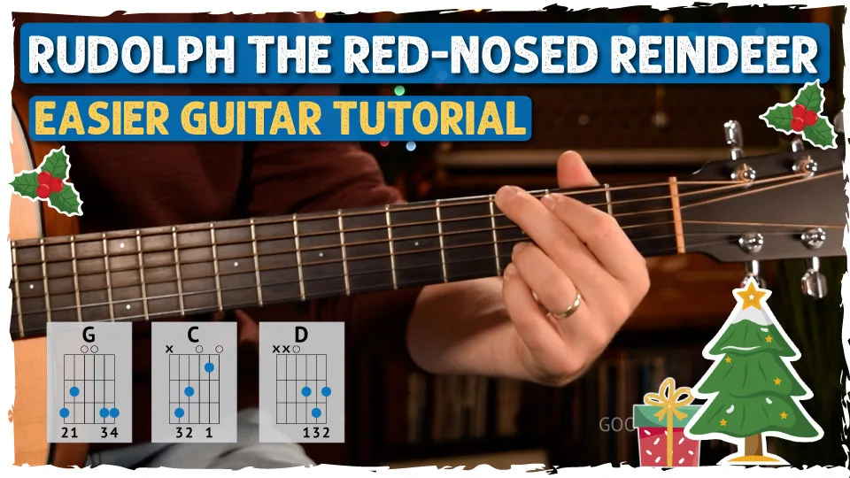 Rudolph The Red-Nosed Reindeer Guitar Tutorial | Easy Holiday Song