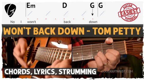 I Won’t Back Down Guitar Tutorial | Tom Petty Easy Acoustic Lesson