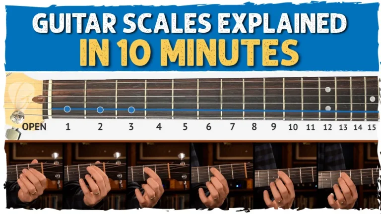 Thumbnail for youtube lesson covering guitar scales
