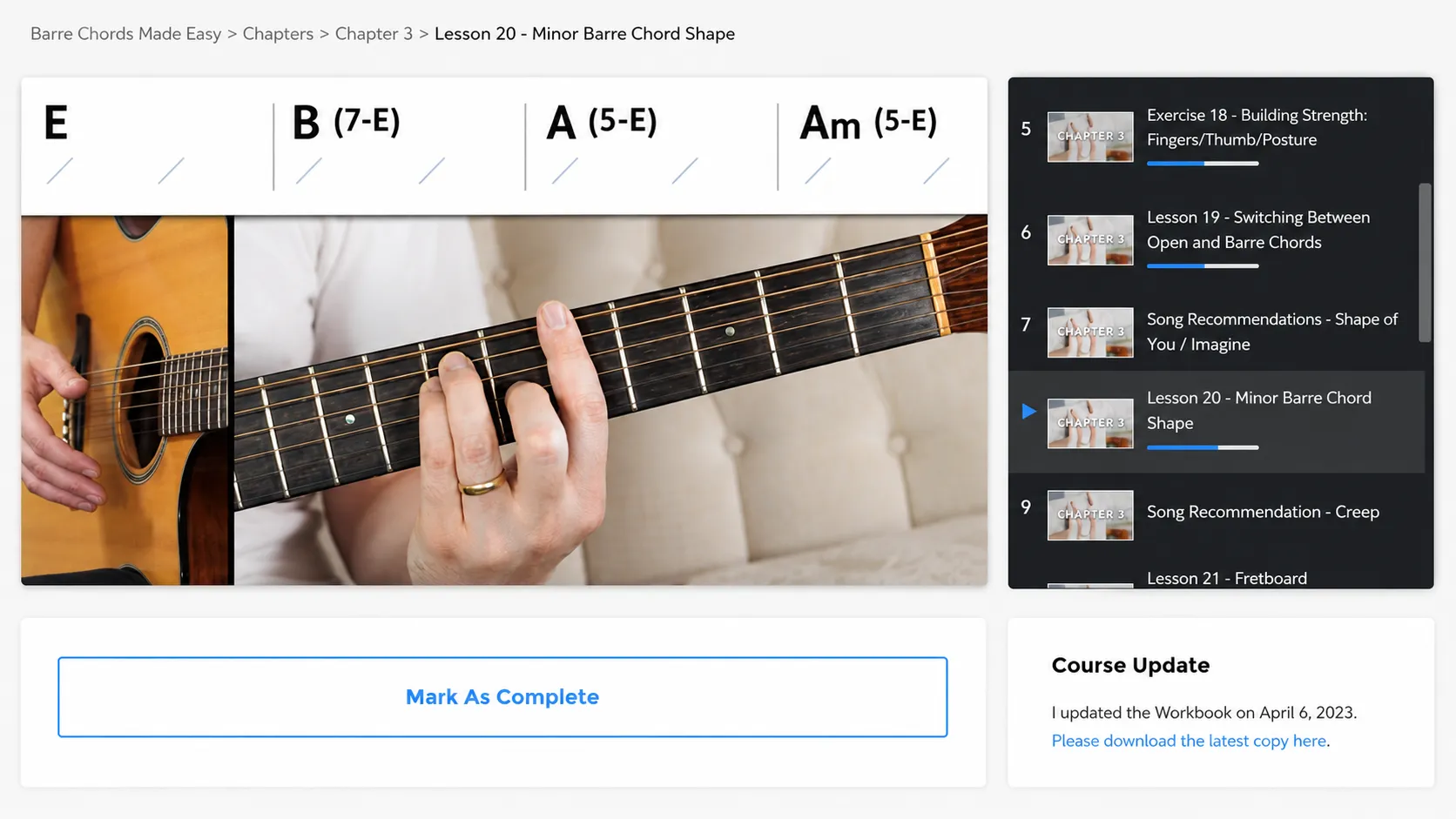 Academy barre chords